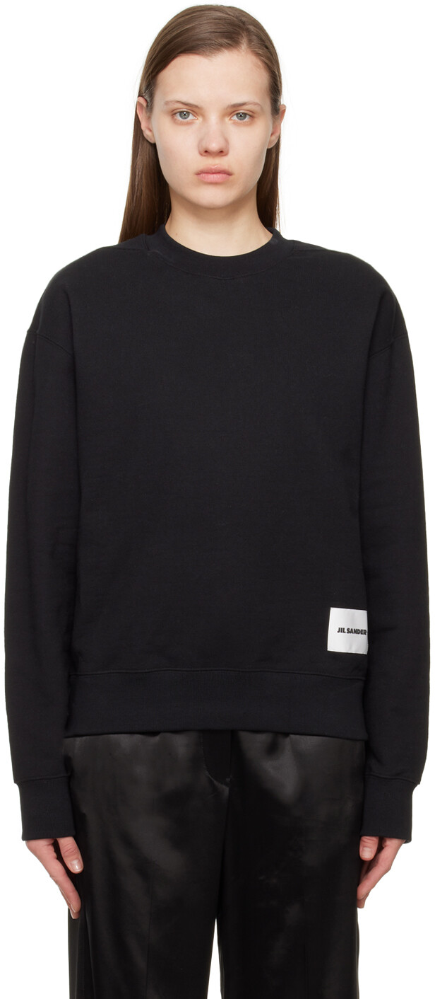 

Черная толстовка с нашивками Jil Sander, Черный
