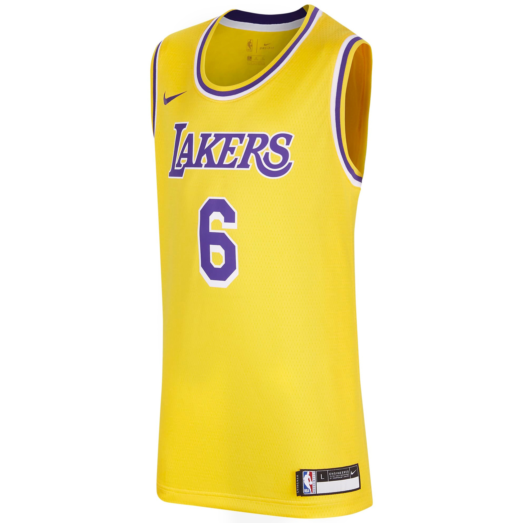 Майка Nike NBA LeBron James Los Angeles Lakers Icon Edition Older Kids' Swingman, желтый