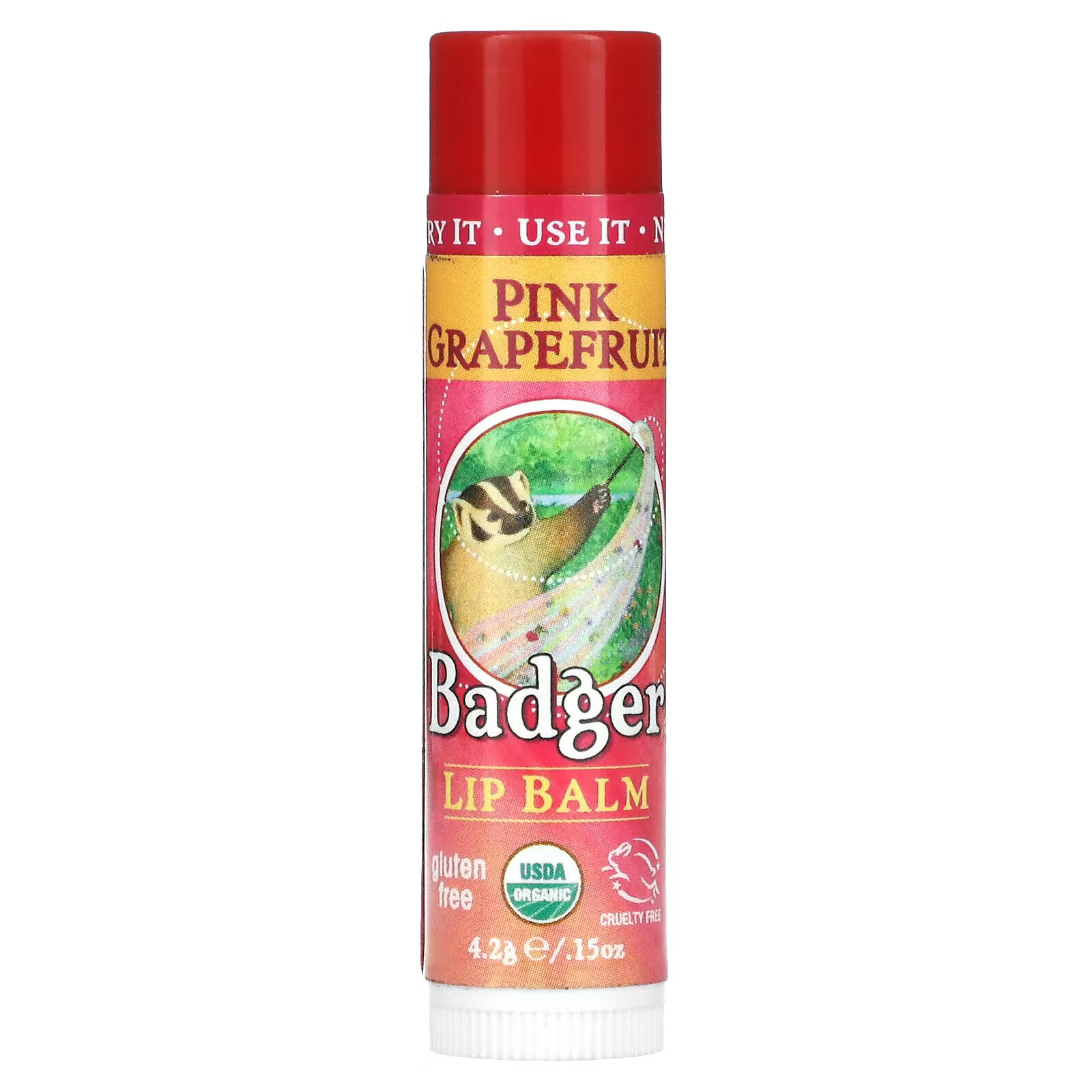Badger Company, Органический бальзам для губ, розовый грейпфрут, 4,2 г badger company органический бальзам для губ без запаха 4 2 г 0 15 унции