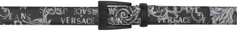 

Черно-белый ремень с логотипом Versace Jeans Couture
