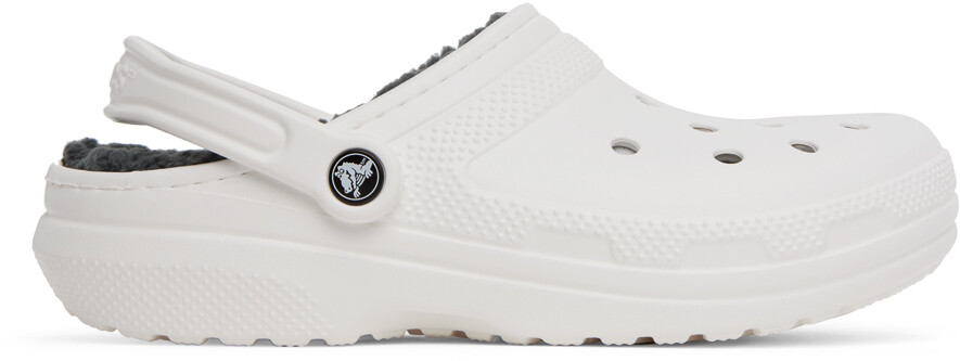 

Белые классические сабо с подкладкой Crocs