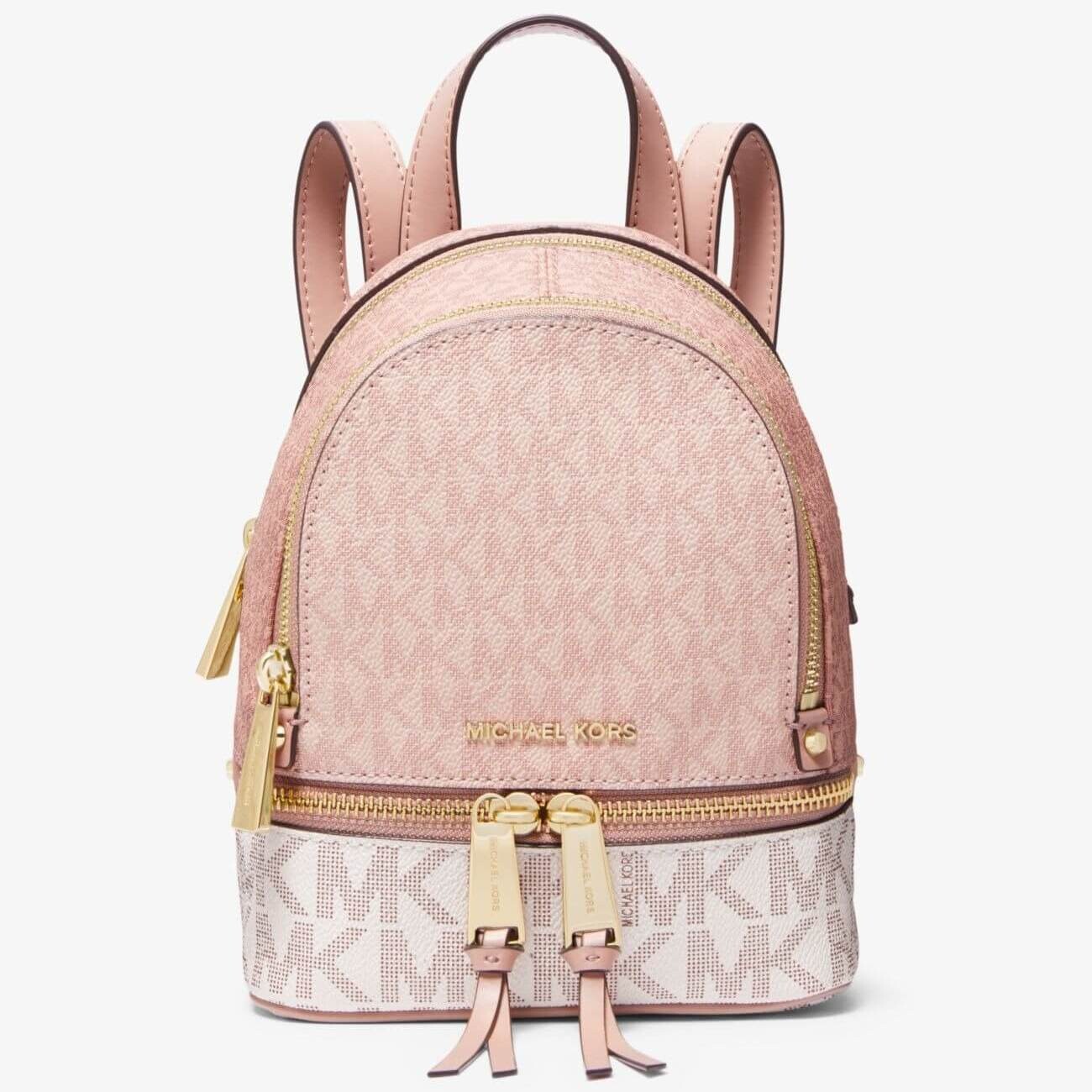 

Мини-рюкзак Michael Michael Kors Rhea Color-Block Logo, нежно-розовый