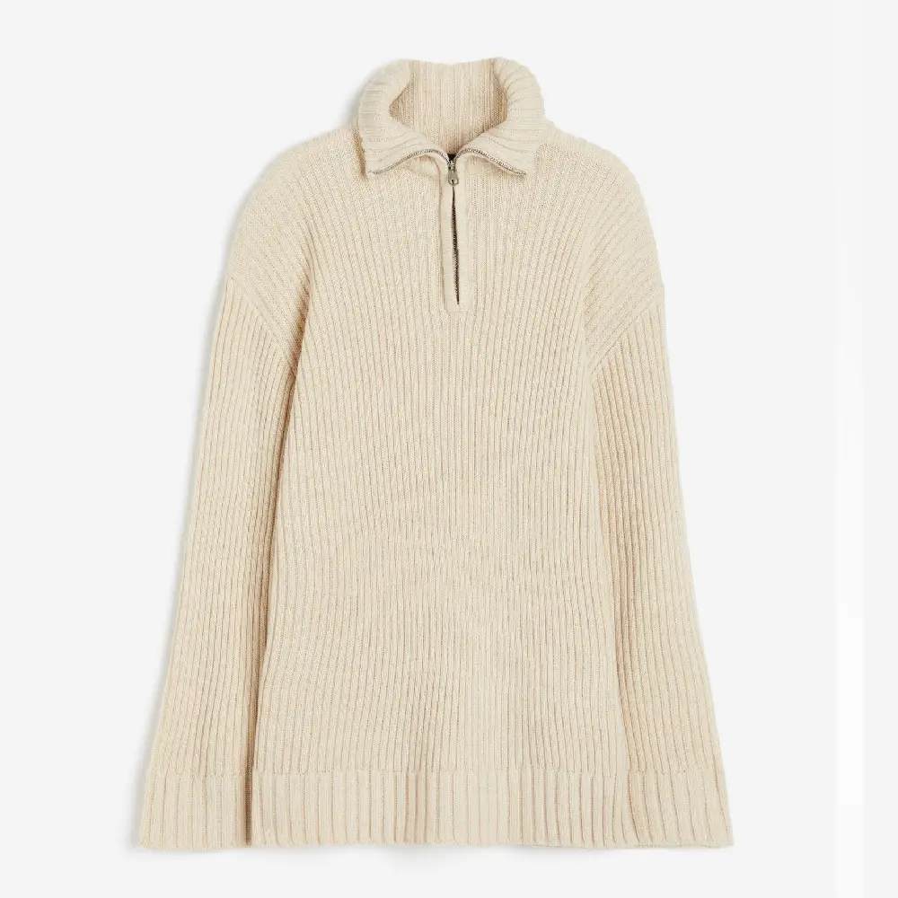 

Свитер H&M Oversized Half-zip, светло-бежевый