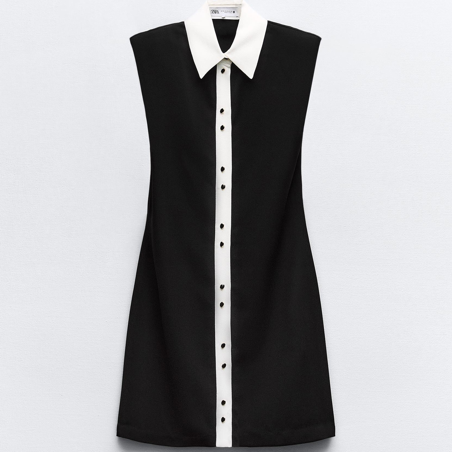 Платье Zara Sleeveless Crepe, черный платье zara flowing crepe with straps черный