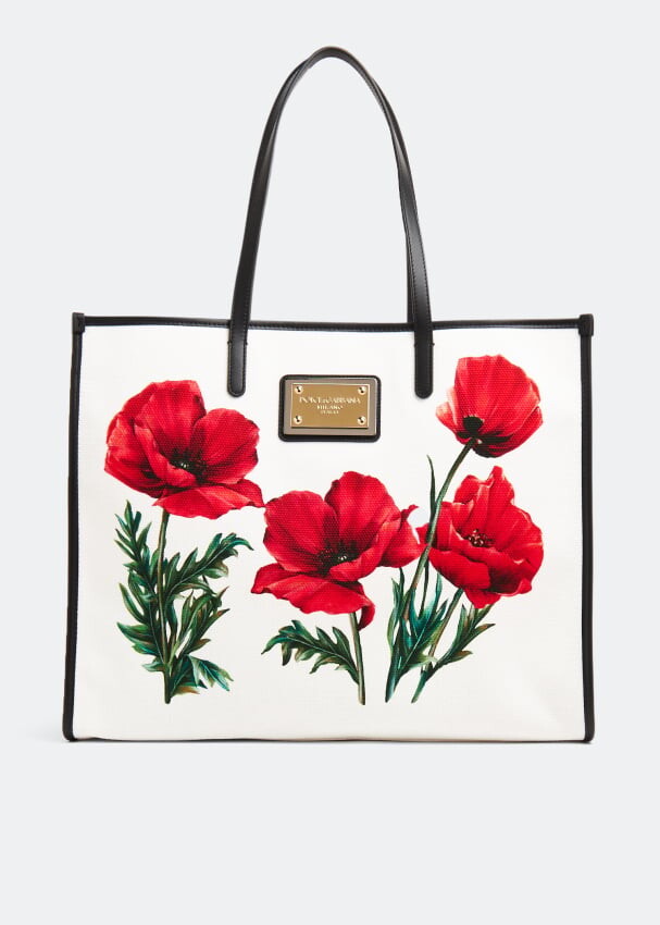 

Сумка-тоут DOLCE&GABBANA Printed canvas shopper tote bag, белый