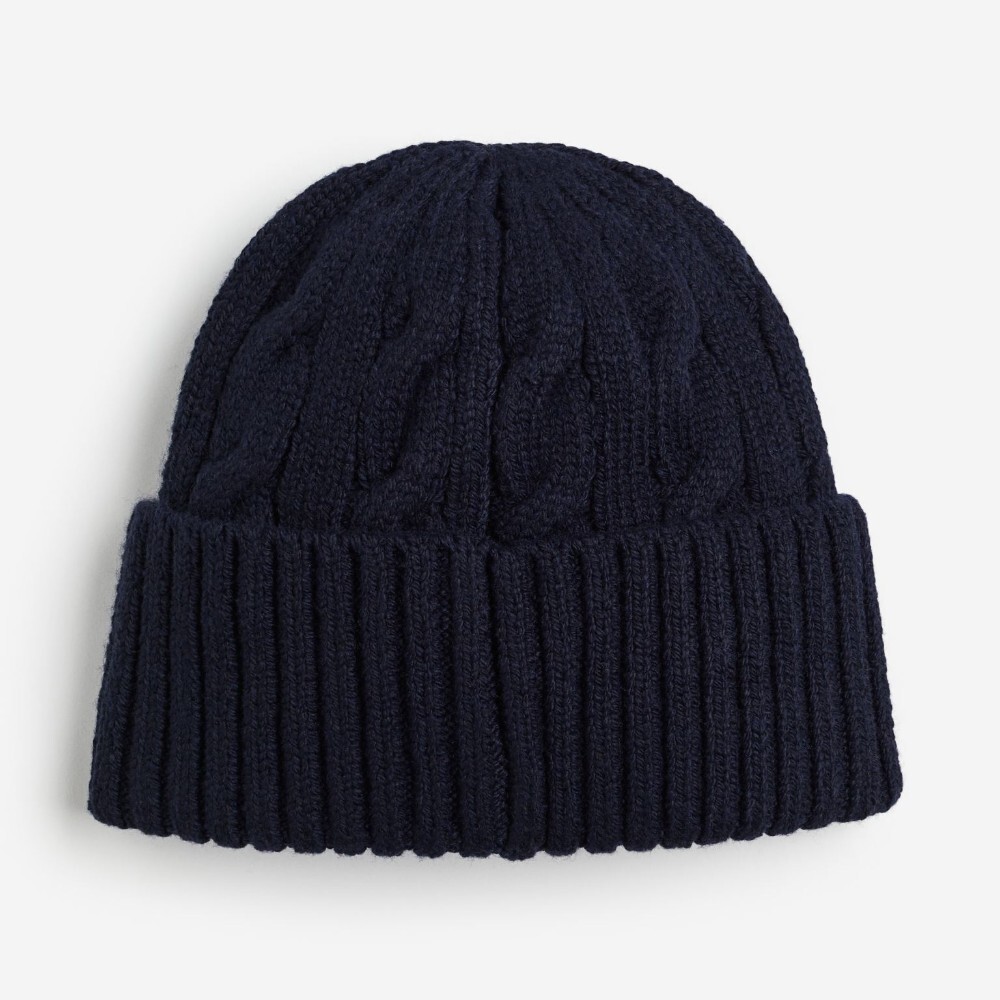 

Шапка H&M Cable-knit, темно-синий