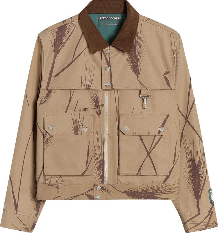 

Куртка Reese Cooper Brushed Cotton Canvas Work Jacket 'Oat Grass Camo', зеленый