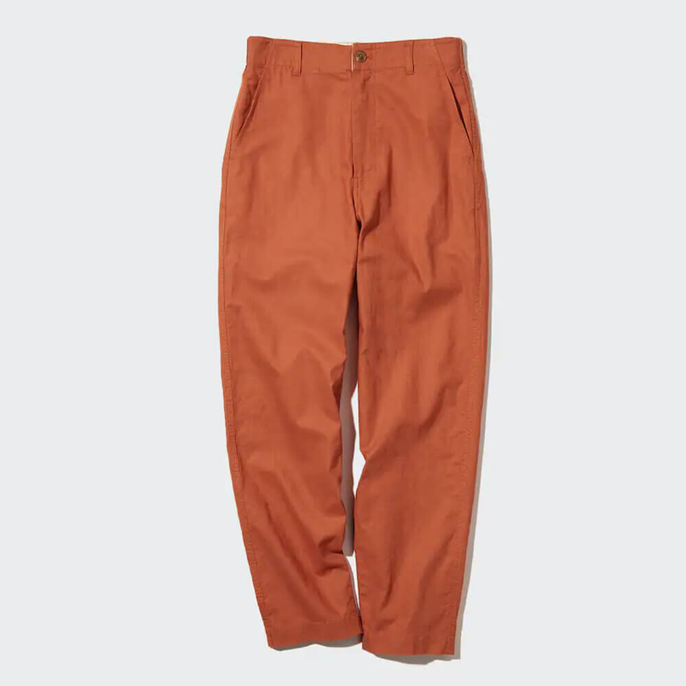 

Брюки Uniqlo Linen Cotton Blend Tapered, оранжевый