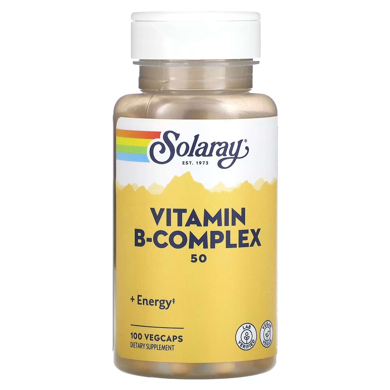 Solaray B-Complex 50 с оболочкой из ингредиентов растительного происхождения, 100 капсул solaray органически выращенный пажитник 620 мг 100 капсул с оболочкой из ингредиентов растительного происхождения