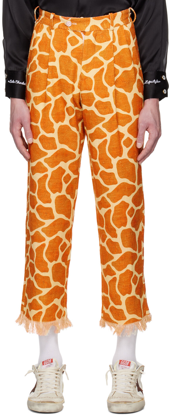 

Брюки Orange & Off-White с жирафом Late Checkout, Оранжевый