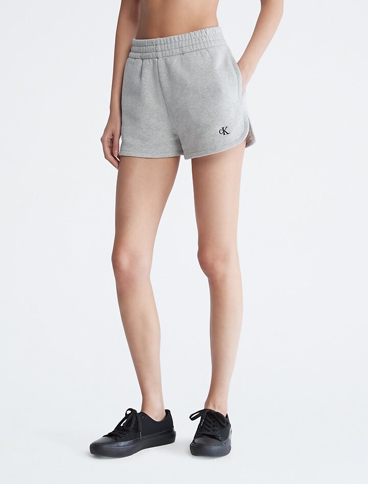 

Флисовые шорты с логотипом Calvin Klein, серый