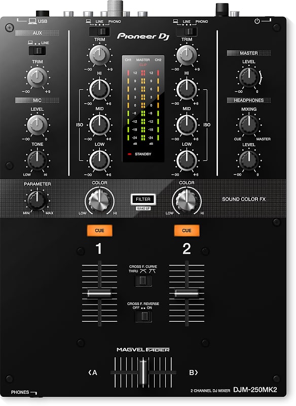 Pioneer DJ DJM-250MK2 - 2-канальный скретч-микшер с rekordbox DJ и rekordbox DVS