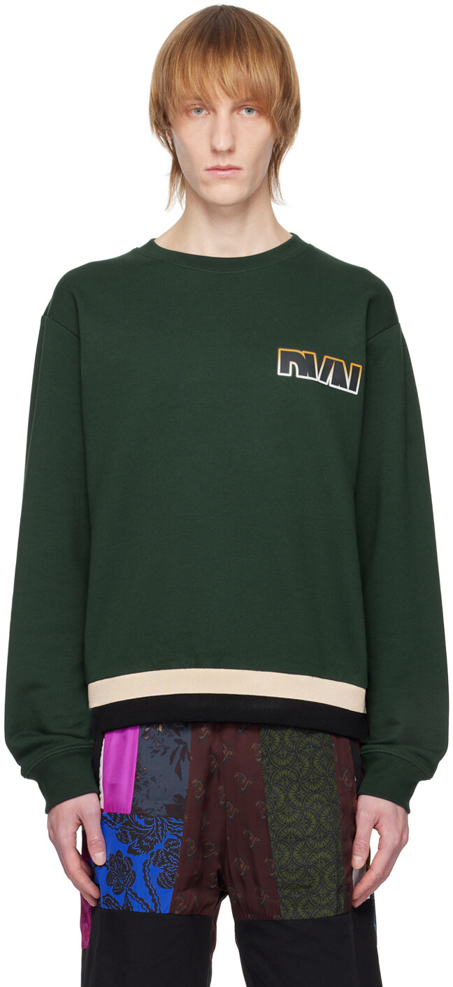 

Зеленый свитшот с аппликацией Dries Van Noten