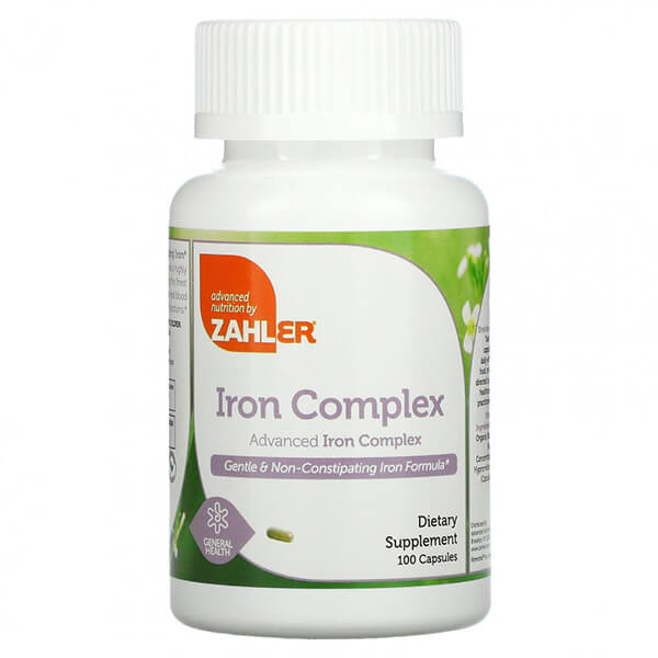 Комплекс железа Zahler, 100 капсул zahler iron complex мягкая формула железа не вызывающая запоров 250 капсул