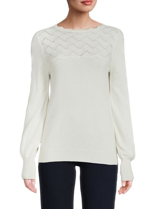 

Кашемировый вязаный свитер pointelle Sofia Cashmere Purple