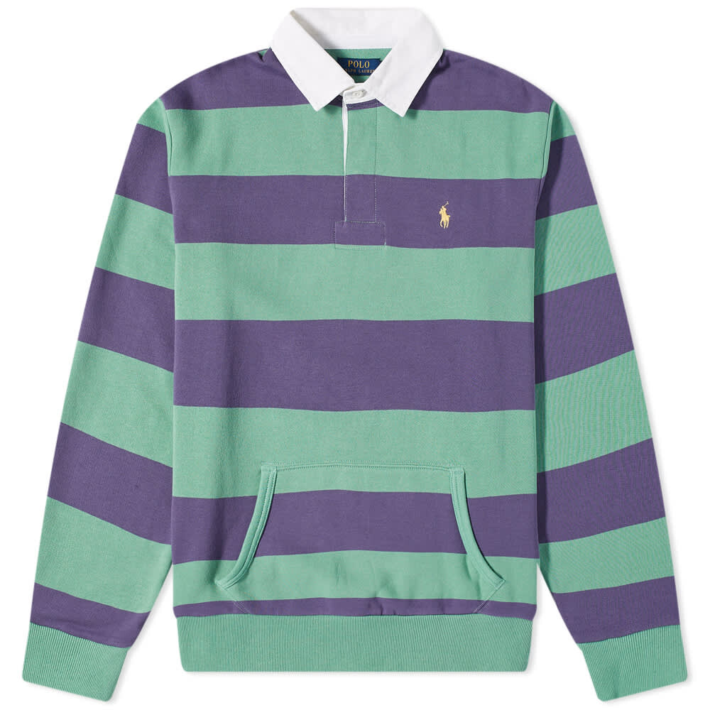 

Футболка Polo Ralph Lauren Kangaroo Pocket Striped Jersey Rugby Shirt, Зеленый