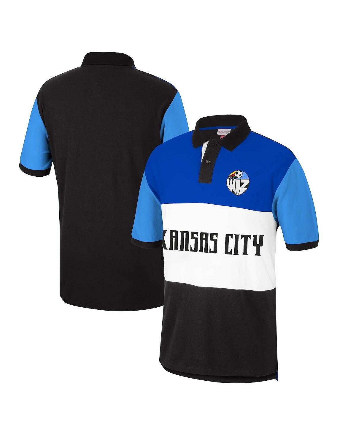 

Мужская синяя рубашка поло kansas city wiz с '96 с цветными блоками Mitchell & Ness, синий