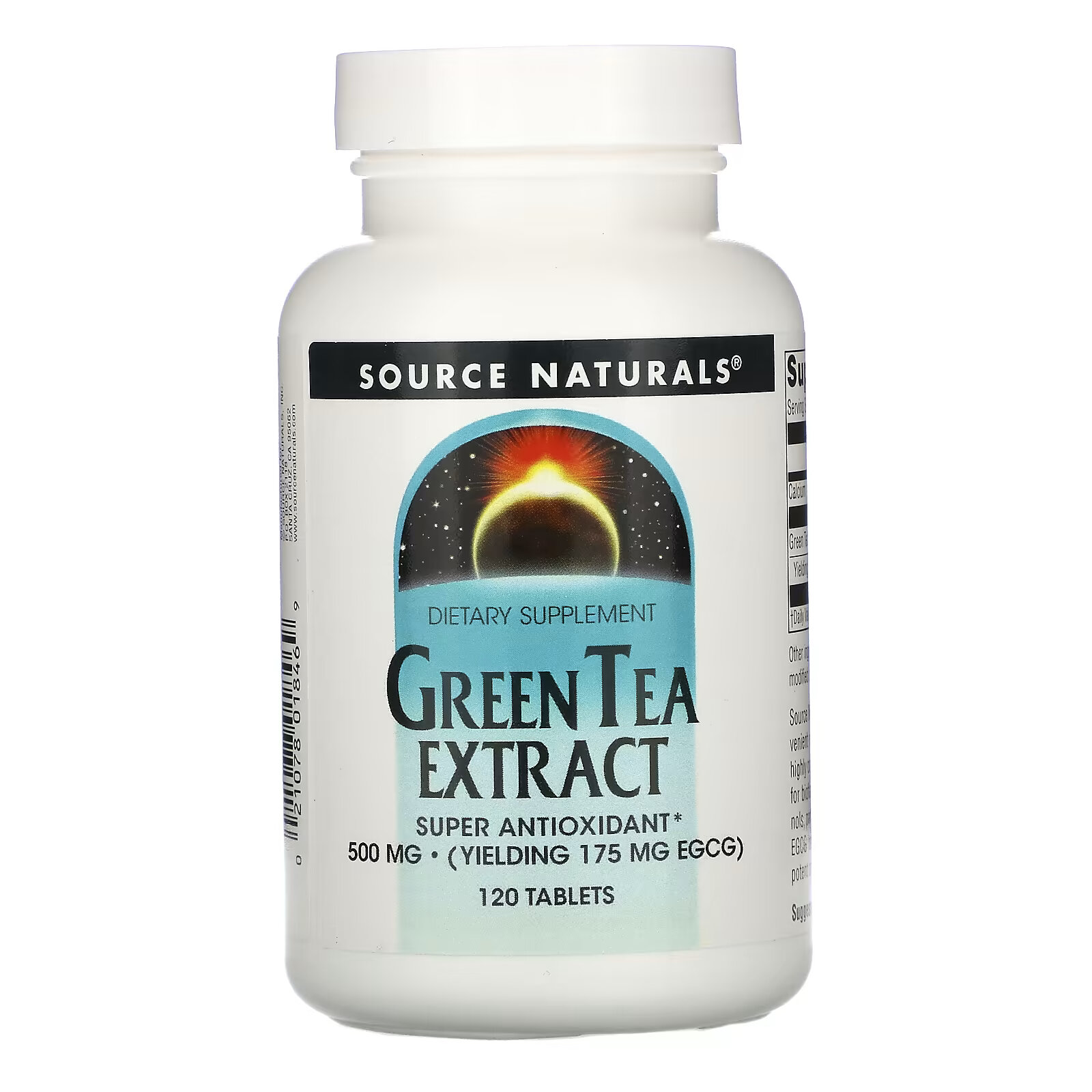 Source Naturals, Экстракт зелёного чая, 500 мг, 120 таблеток source naturals экстракт граната 500 мг 240 таблеток