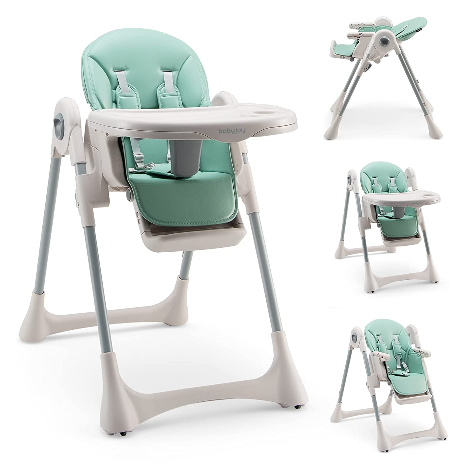 Детский стульчик-трансформер для кормления Baby Joy, зеленый складной трансформируемый игровой диван для детей и малышей yourigami yourigami play sofa синий