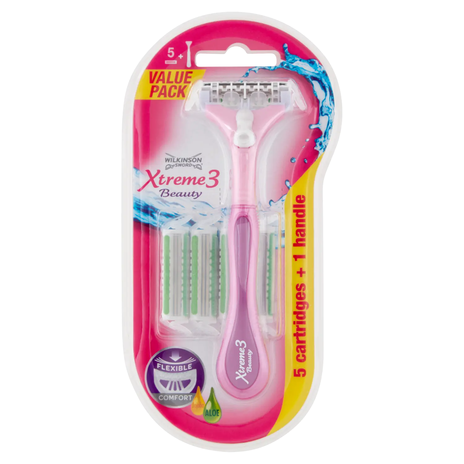 

Wilkinson Sword Xtreme3 Beauty бритва со сменными лезвиями для женщин, ручка + 5 картриджей
