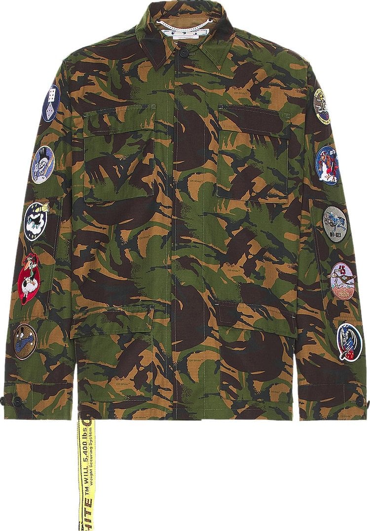 Куртка Off-White Camo Patch Field Jacket 'Army Green', зеленый - фото