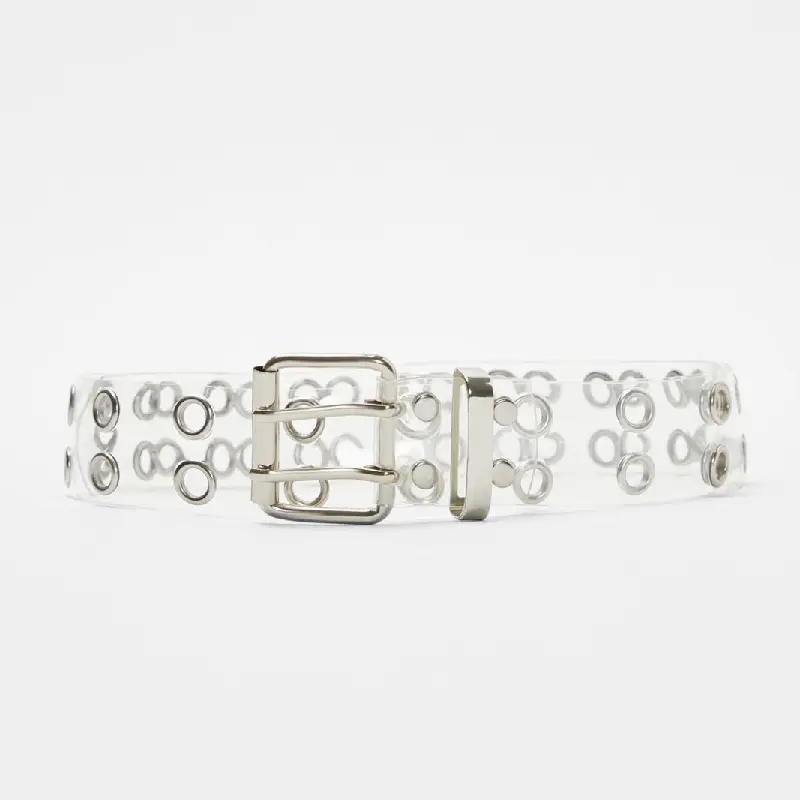 

Ремень Bershka Transparent With Double Eyelets, прозрачный