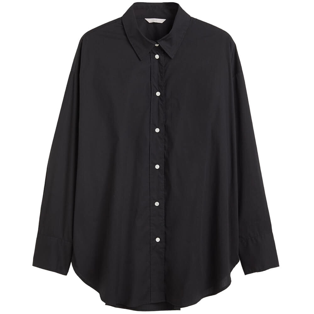 

Рубашка H&M+ Oversized Cotton, черный
