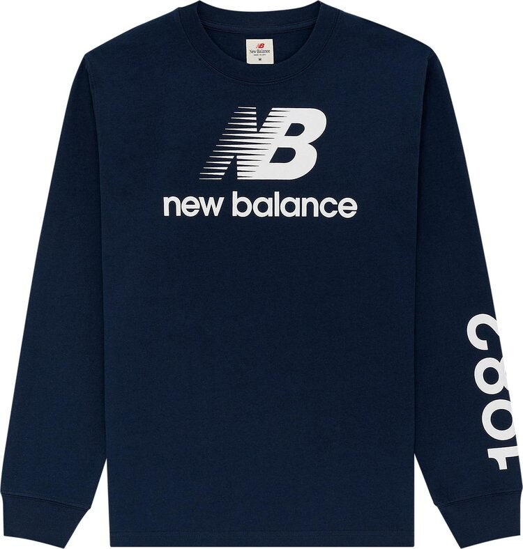 Лонгслив New Balance Made In USA Heritage Long-Sleeve Tee 'Natural Indigo', синий