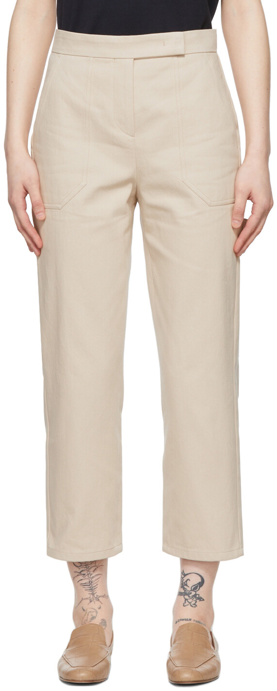 

Бежевые хлопковые брюки Max Mara