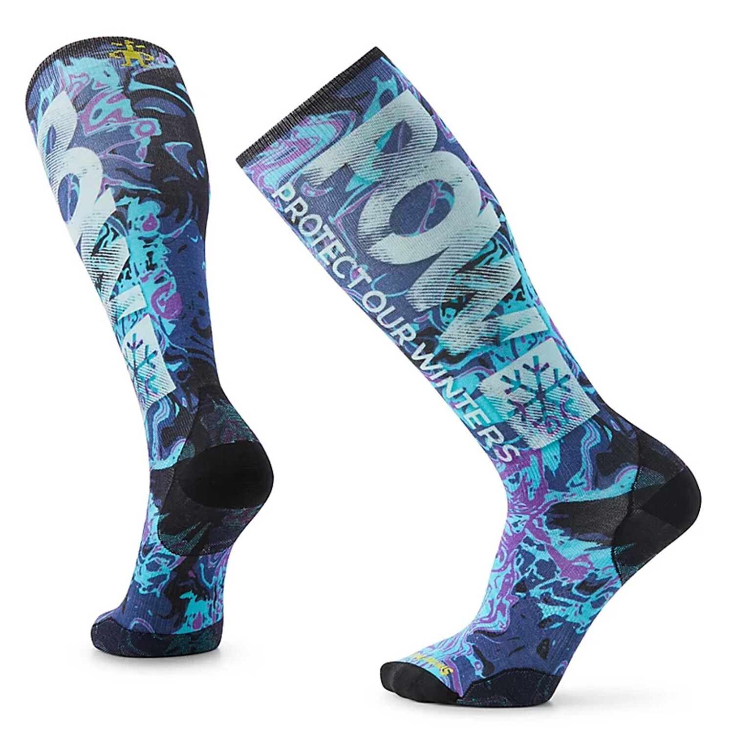 

Носки с принтом Smartwool Zero Cushion POW, голубой/черный