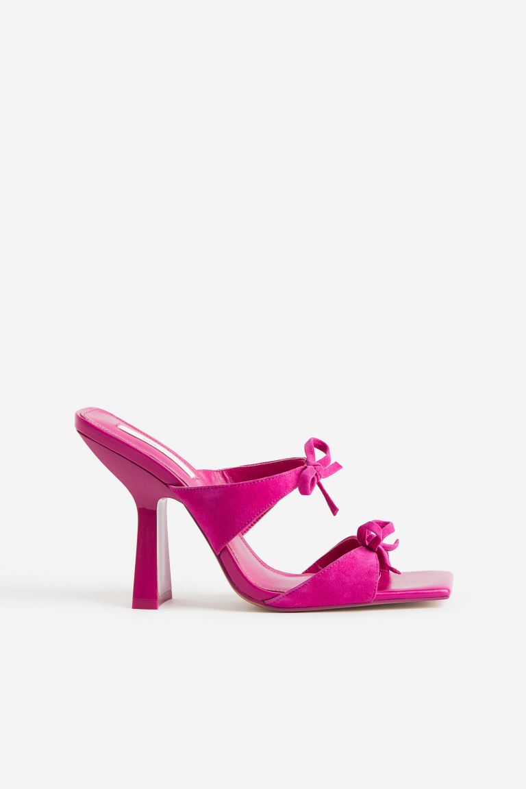 Замшевые босоножки на каблуке H&M, вишневый