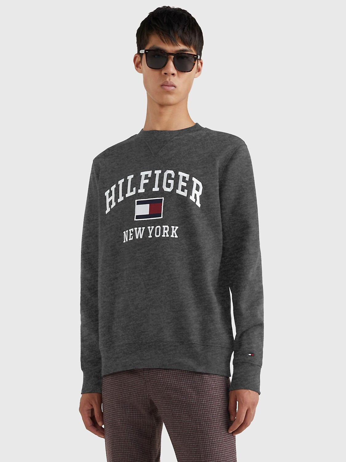 

Толстовка с логотипом Tommy Hilfiger, темно-серый с мелкими крапинками