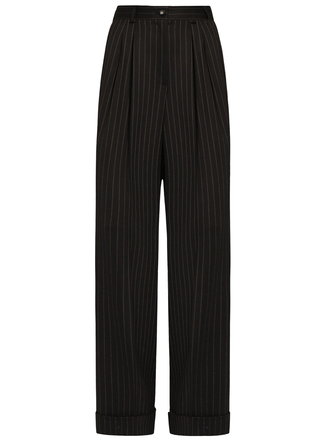 Брюки Dolce&Gabbana Pinstripe palazzo, черный