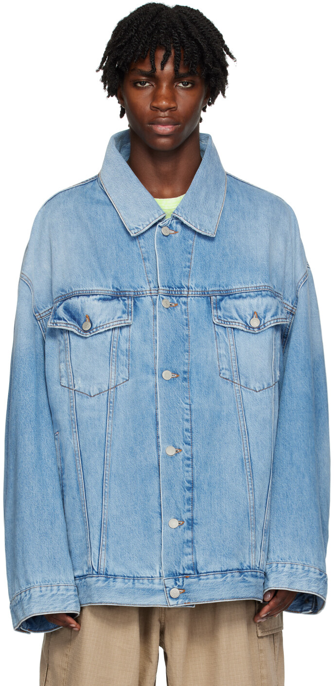 

Синяя джинсовая куртка с эффектом потертостей (светлая) Acne Studios, Синий
