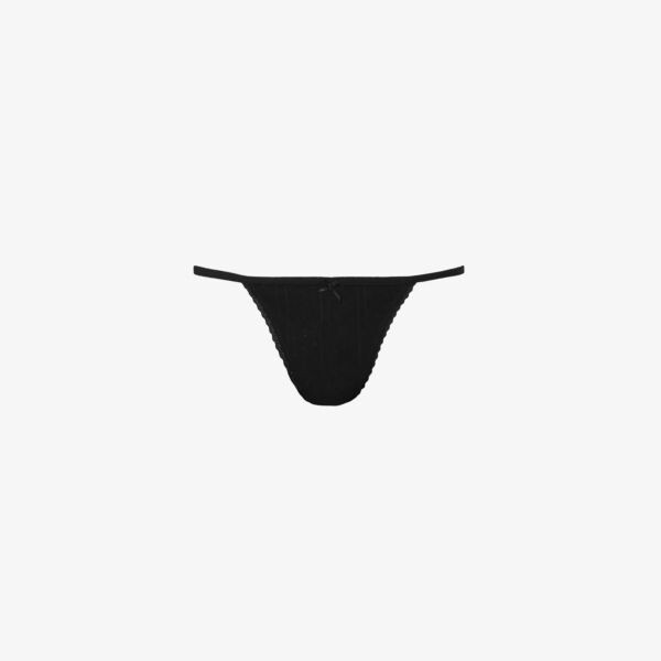 

Щипцы Pointelle средней высоты из органического хлопка Cou Cou Intimates, черный
