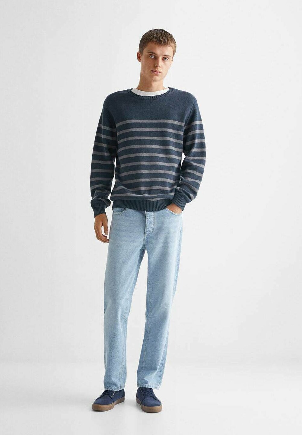 

Вязаный свитер STRIPES Mango Kids, цвет granatowy