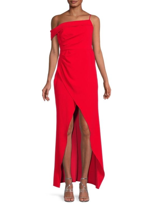 

Платье BCBGMAXAZRIA на одно плечо, красный