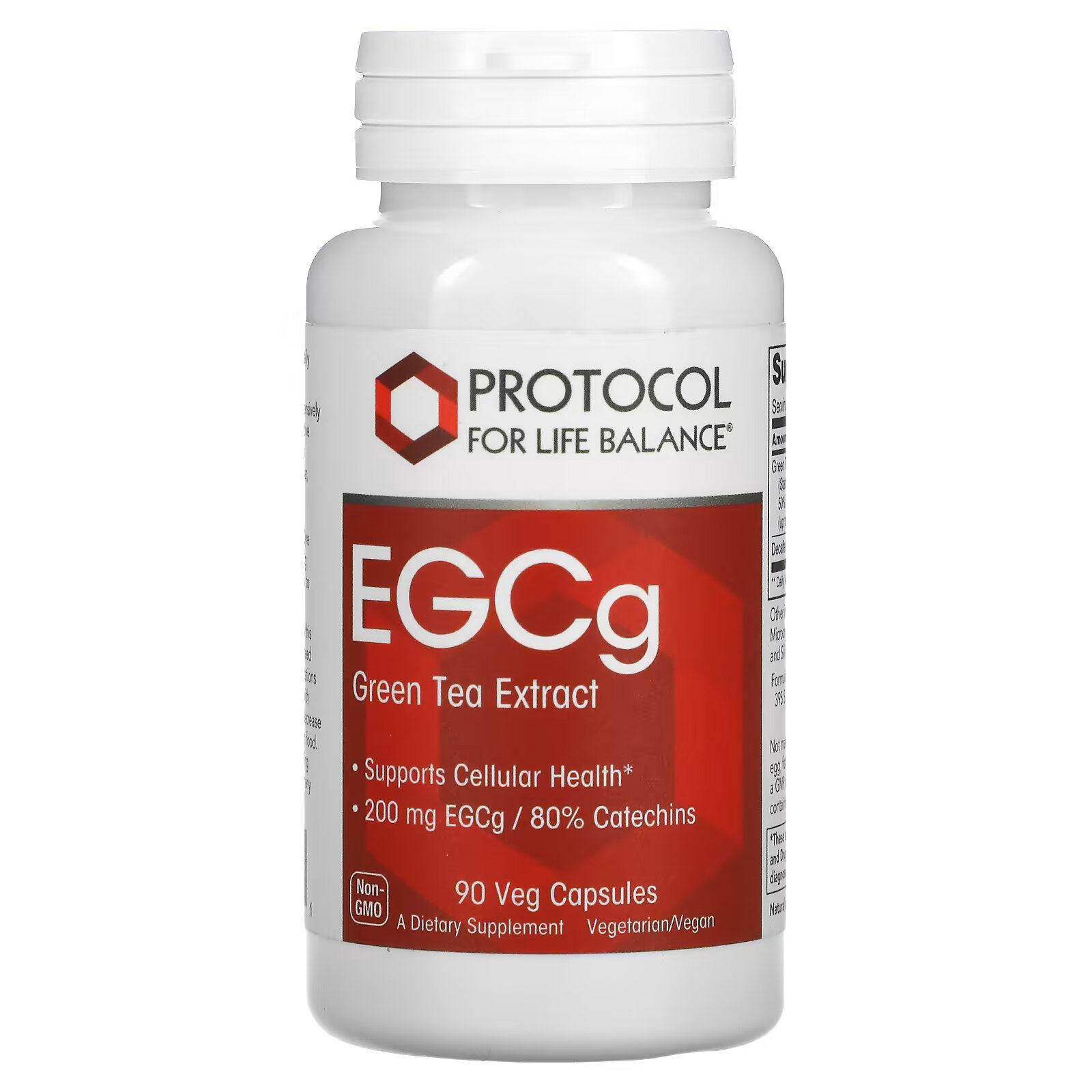 Protocol for Life Balance, EGCG, экстракт зеленого чая, 200 мг, 90 вегетарианских капсул protocol for life balance d манноза 500 мг 90 вегетарианских капсул