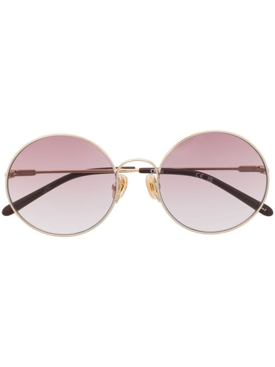 

Chloé Eyewear солнцезащитные очки в круглой оправе с логотипом, золотистый