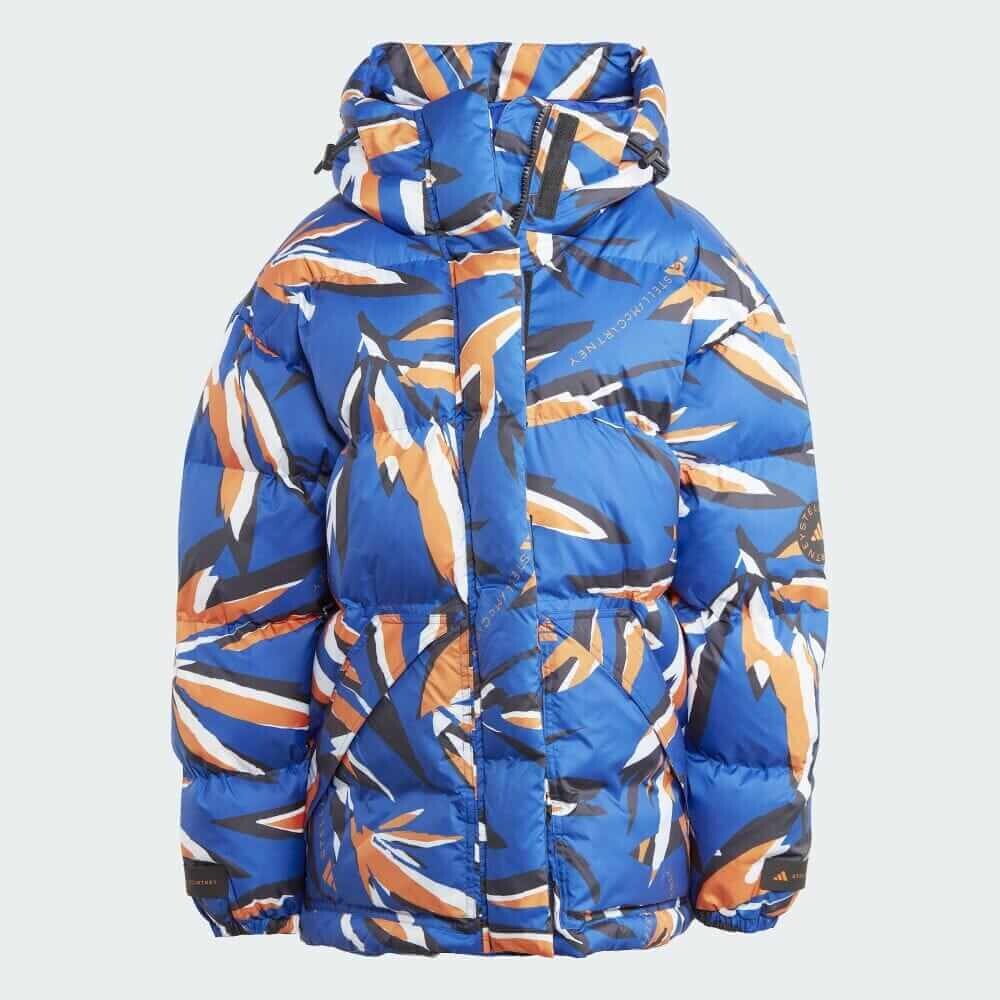 

Пуховик Adidas By Stella McCartney, синий/черный/оранжевый