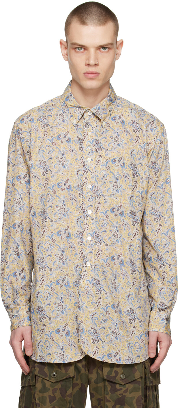 

Желто-синяя рубашка BD 19th Century Engineered Garments