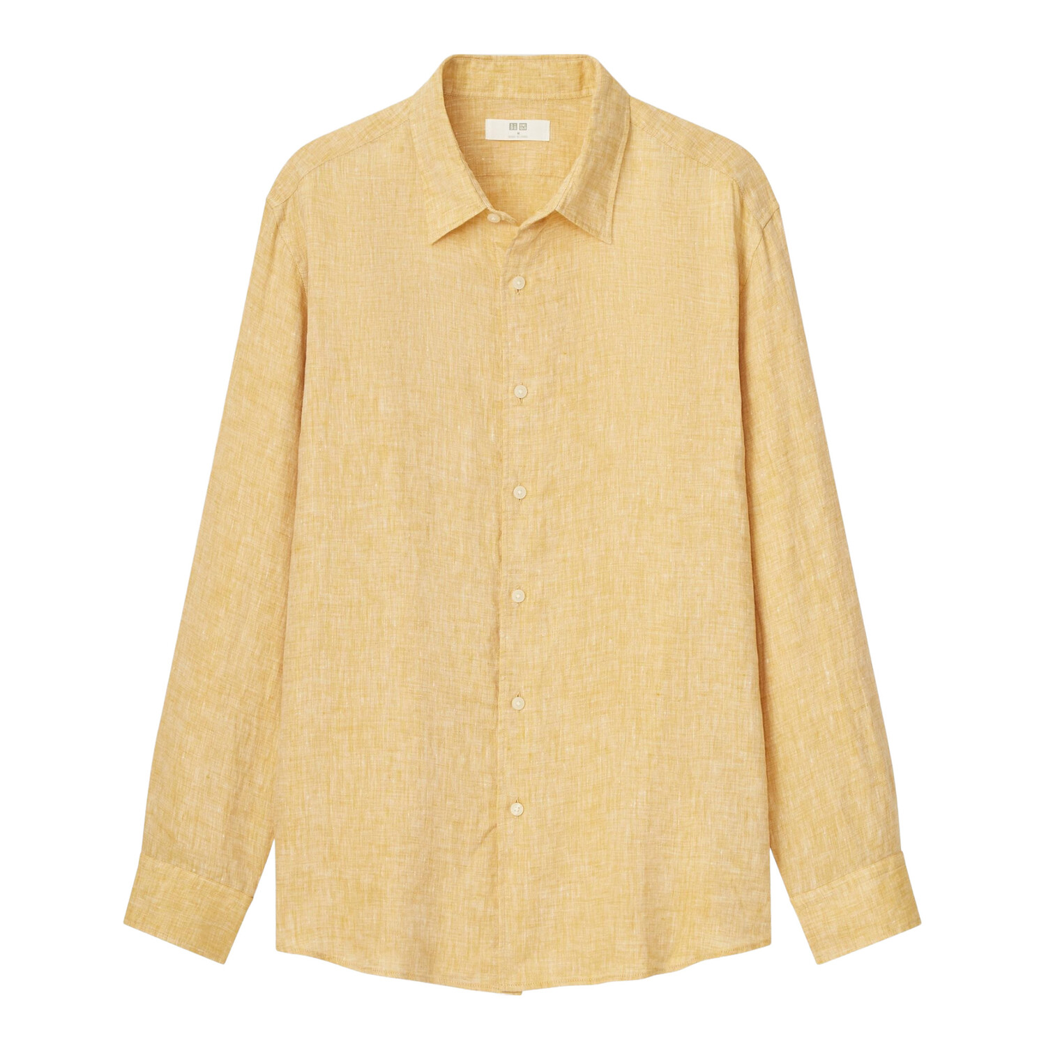 

Рубашка Uniqlo Premium Linen Regular Fit, желтый
