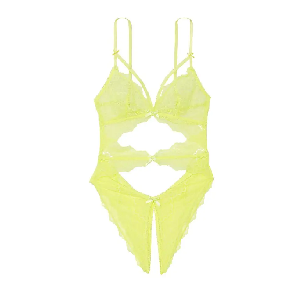 

Боди Victorias Secret Very Sexy Cutout Lace Crotchless, желтый