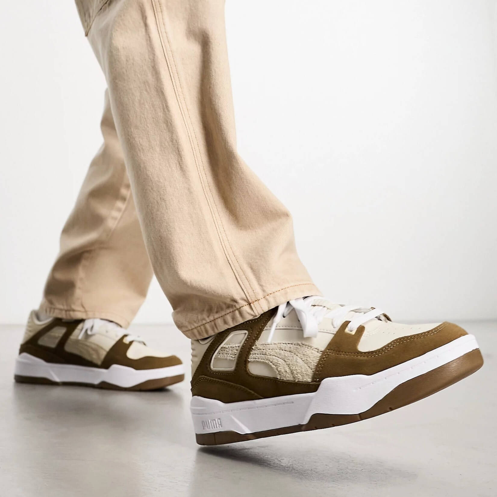 белые кроссовки overcome с контрастными вставками Кроссовки Puma Slipstream Trainers, бежевый