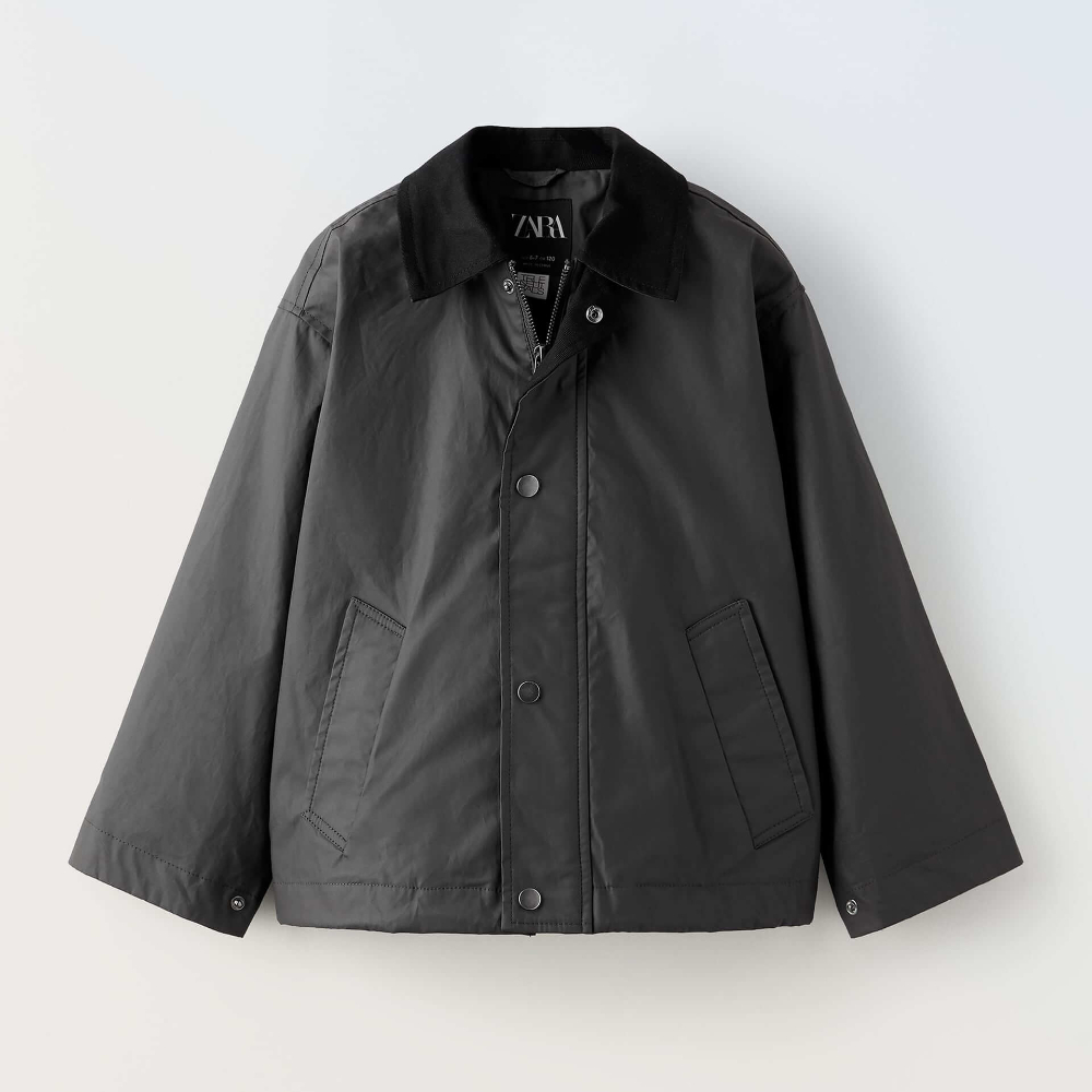 Куртка Zara True Neutrals Waxed, темно-серый