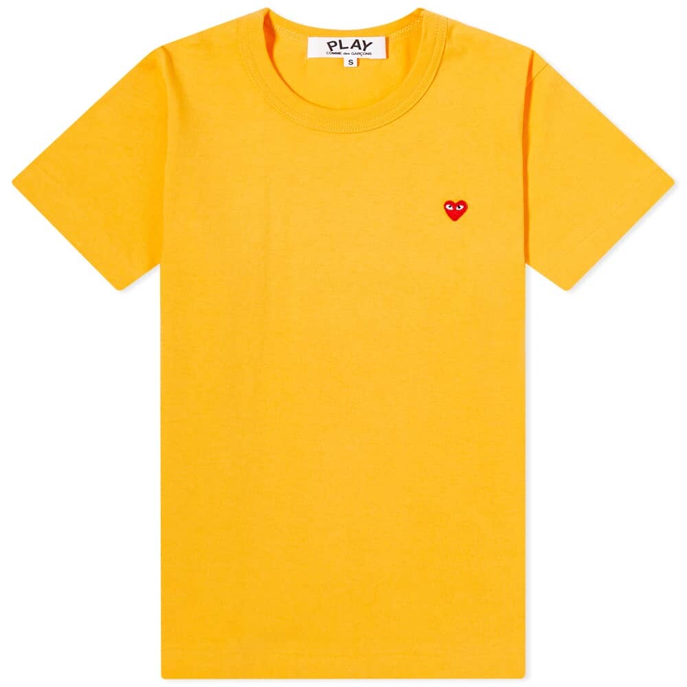 

Футболка Comme des Garçons Play Small Red Heart Tee, Желтый, Футболка Comme des Garçons Play Small Red Heart Tee