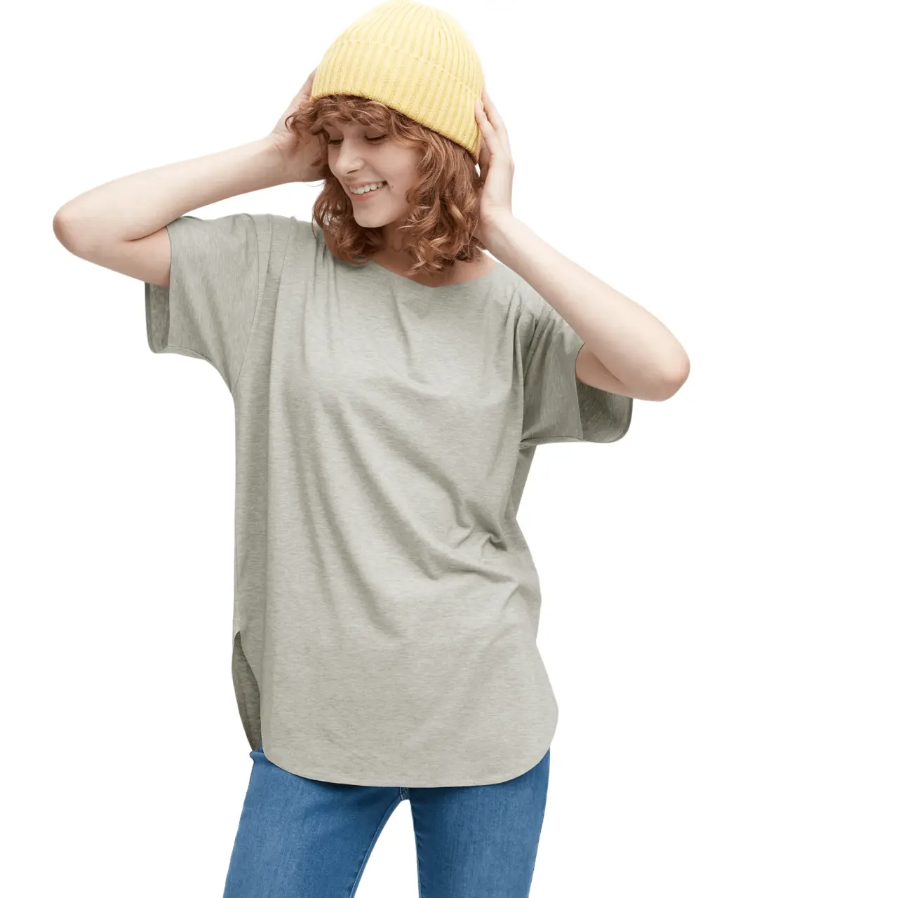 

Футболка Uniqlo Airsm Seamless Boat Neck Longline Short Sleeved, серый