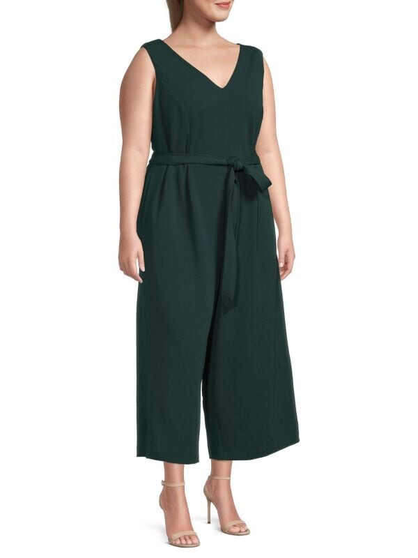 

Плюс комбинезон из крепа с поясом Calvin Klein Malachite