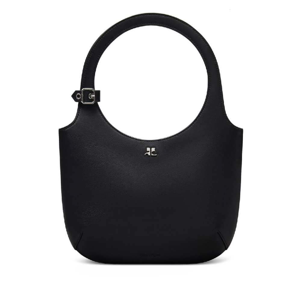 Сумка Courrèges Holy Leather, черный прямоугольная сумка с круглыми ручками zara баклажановый