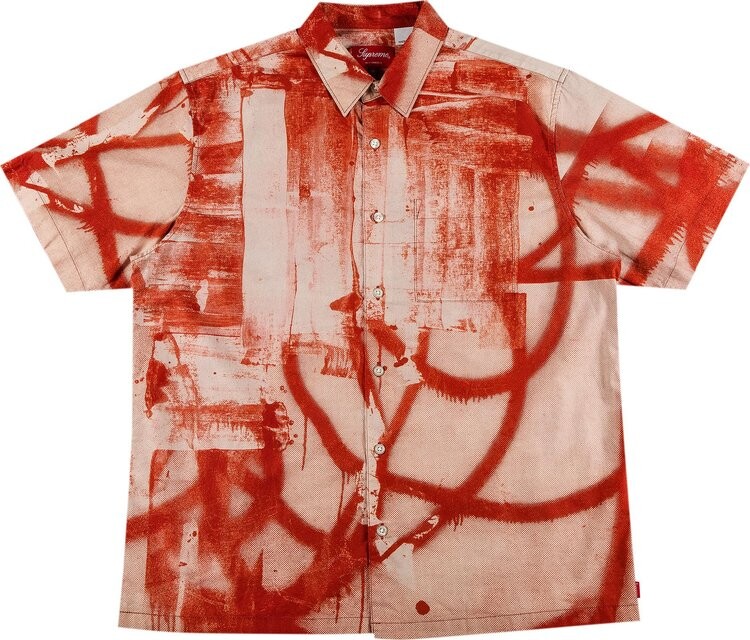 джинсы supreme x christopher wool regular jean red красный Рубашка Supreme x Christopher Wool Short-Sleeve Shirt 'Red', красный